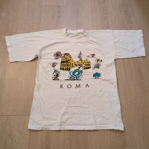 VTG Roma Adult Small Shirt Rome Italy Graphic Roman Colosseum Museum Europe Art